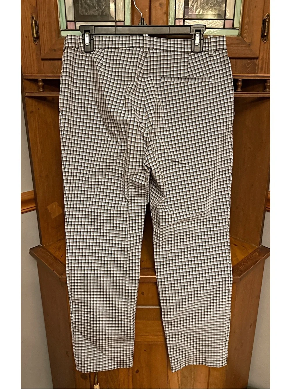 Theory Black and White Micro-Check Trousers 6